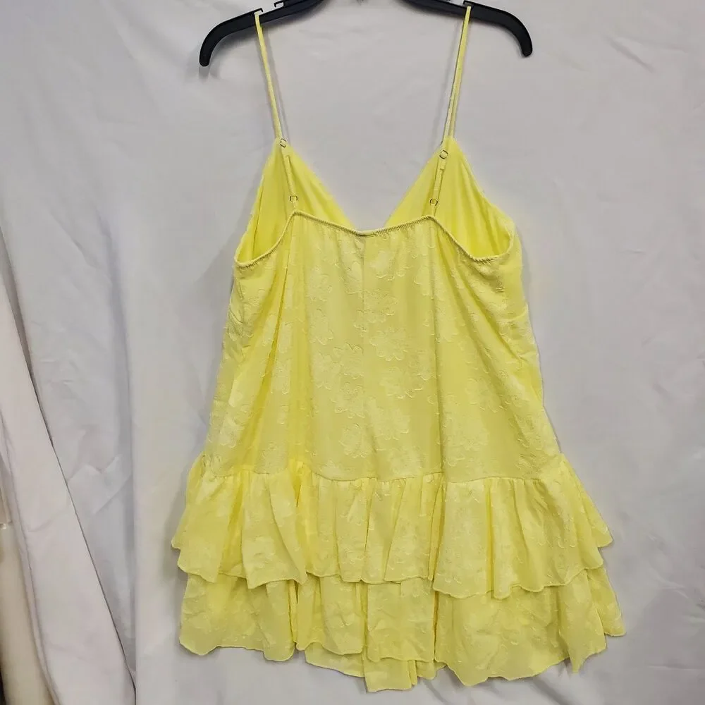 Wild Fable Women's Dress Yellow Game Day Ruffle Mini Skater Tiered NWT Size XXL - Picture 5 of 9
